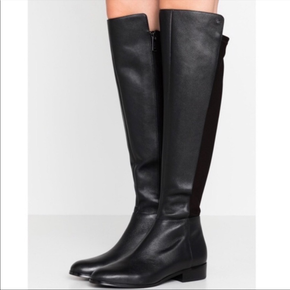 MICHAEL KORS Bromley Over the Knee Vlack Leather Boots 7